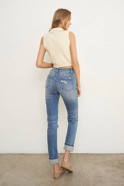 Distressed Girlfriend Skinny Jeans