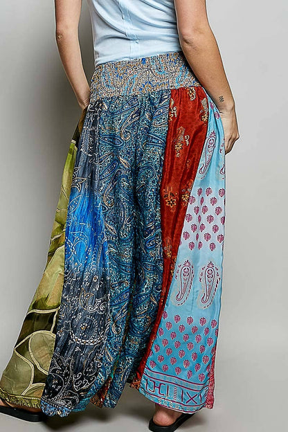 One-of-a-Kind Smocked Waist Printed Wide Leg Pants