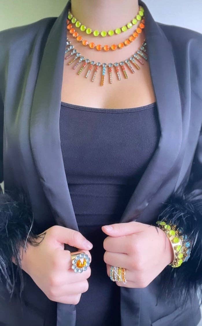 Oakland Antique Gold Neon Necklace