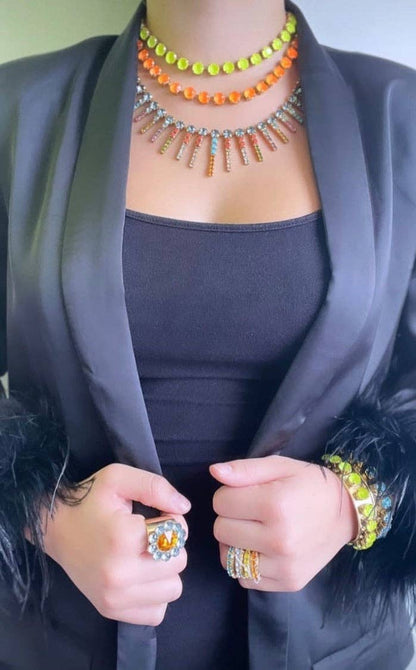 Oakland Antique Gold Neon Necklace