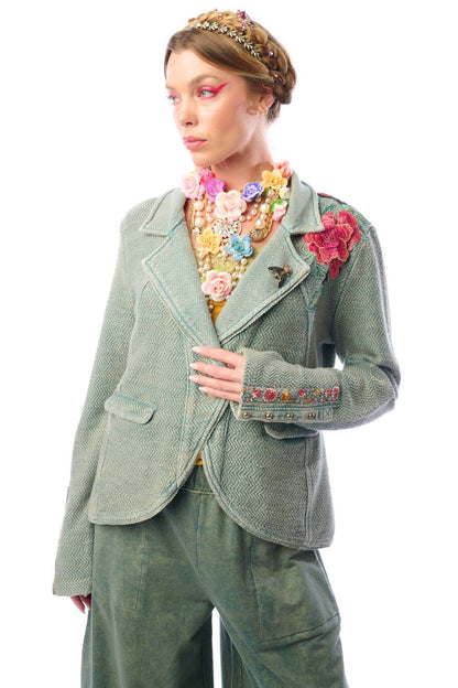 Alba Green Terry  Blazer