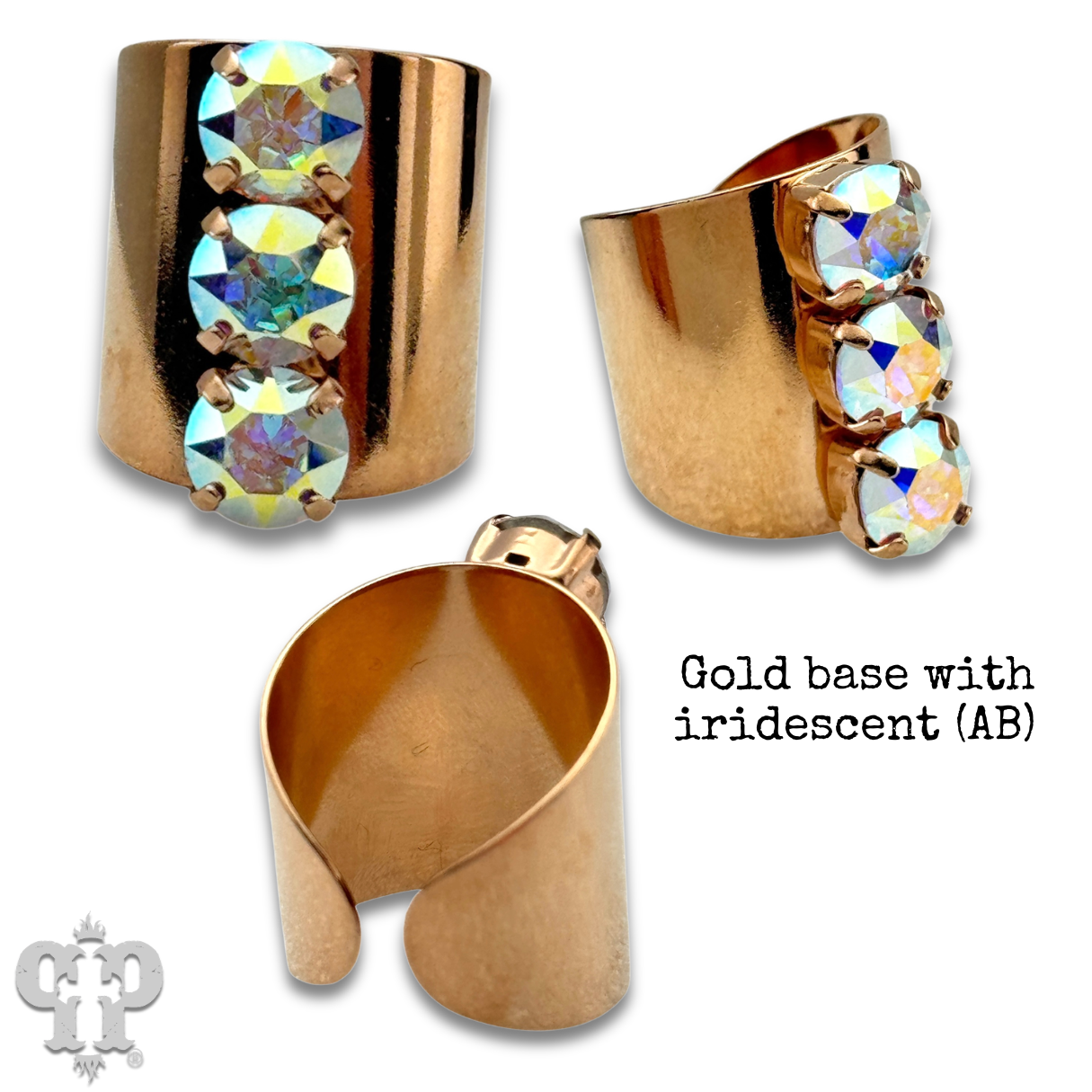 Austrian crystal adjustable statement ring