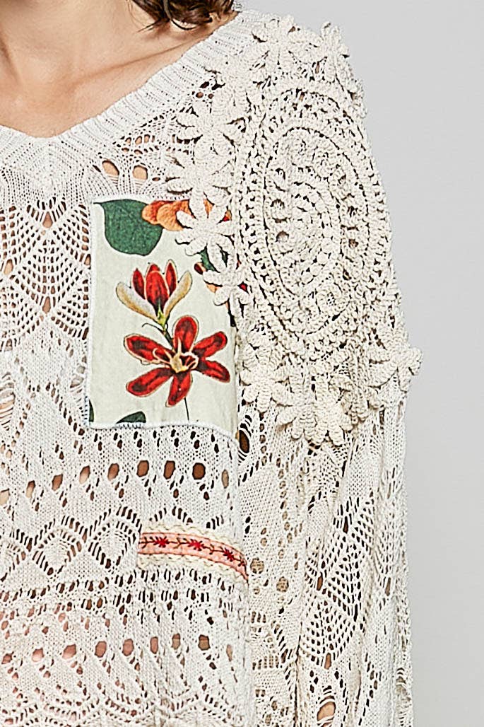 V-neck Long Sleeve Oversized Fit Summer Sweater Top