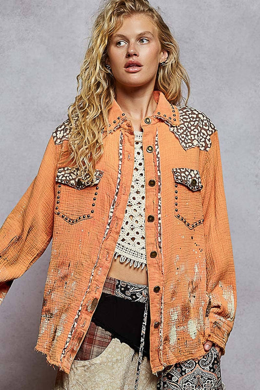 Studded & Splattered tangerine Shacked