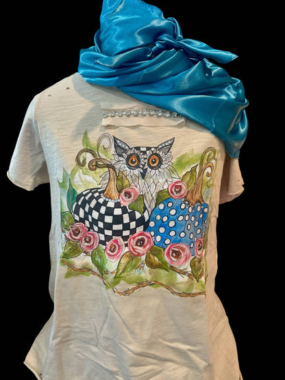 Hoot and Holler Pumpkin Tattered Shirt