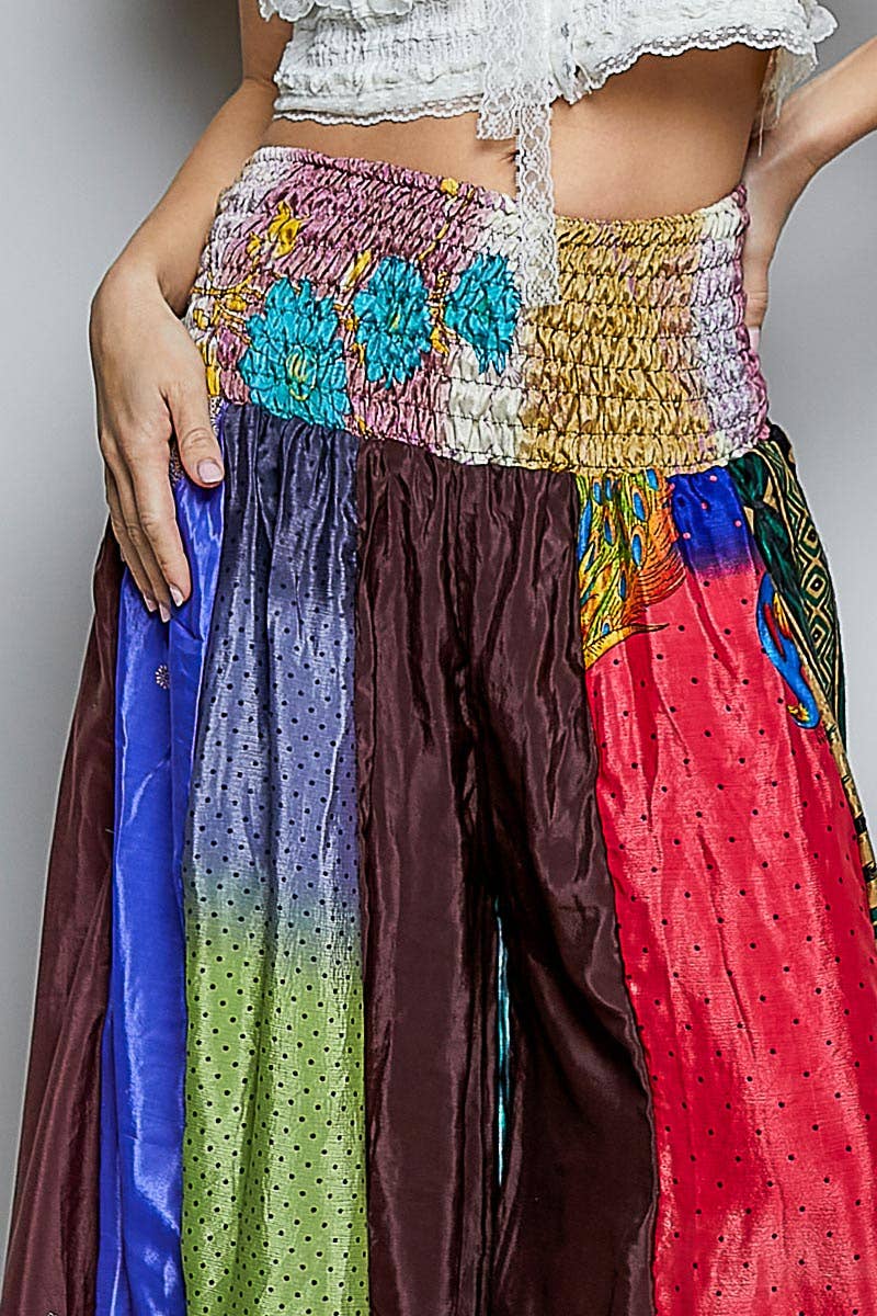 One-of-a-Kind Smocked Waist Printed Wide Leg Pants