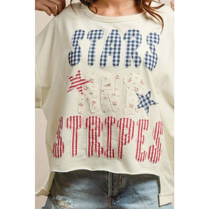 MIX AND MATCH STARS AND STRIPES PATCHWORK TOP