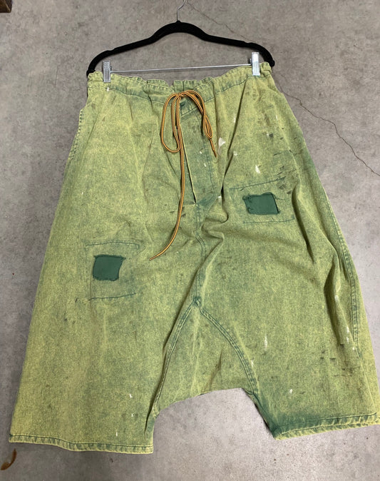 PRE-ORDER Olive Green Denim Harem Pants