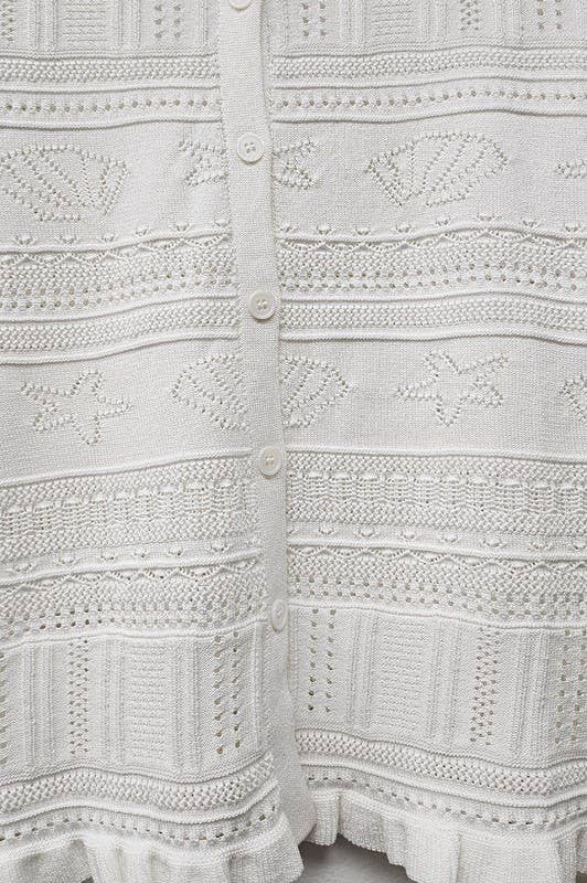 Pointelle Knit Cardigan