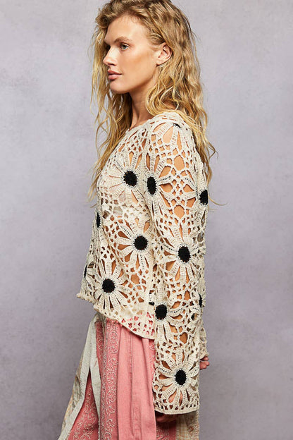 Daisy Mae Long Sleeve Crochet Top
