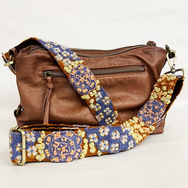 Blue Skies Floral Embroidered Adjustable Bag/Camera Strap