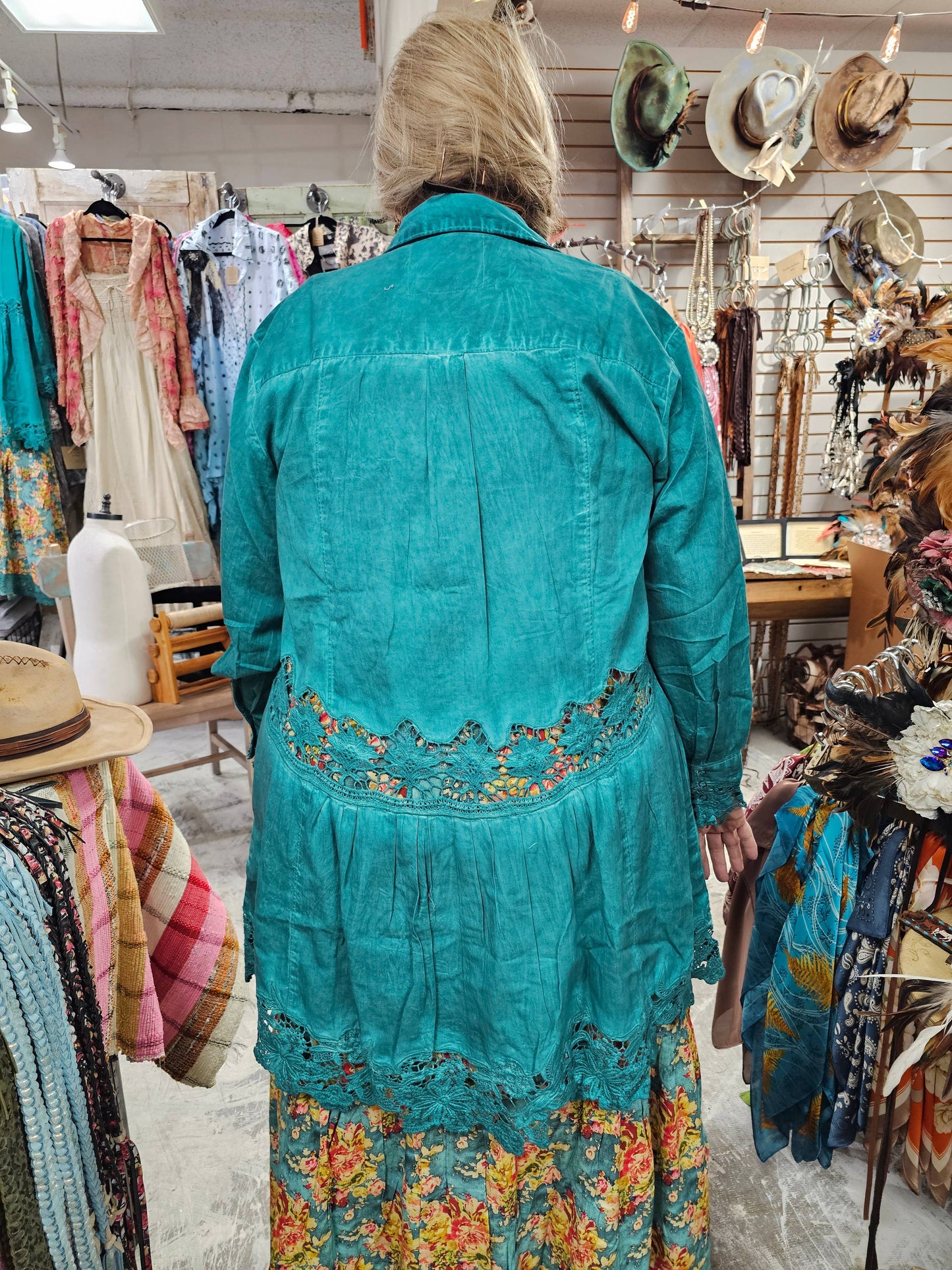 Teal Floral Dress