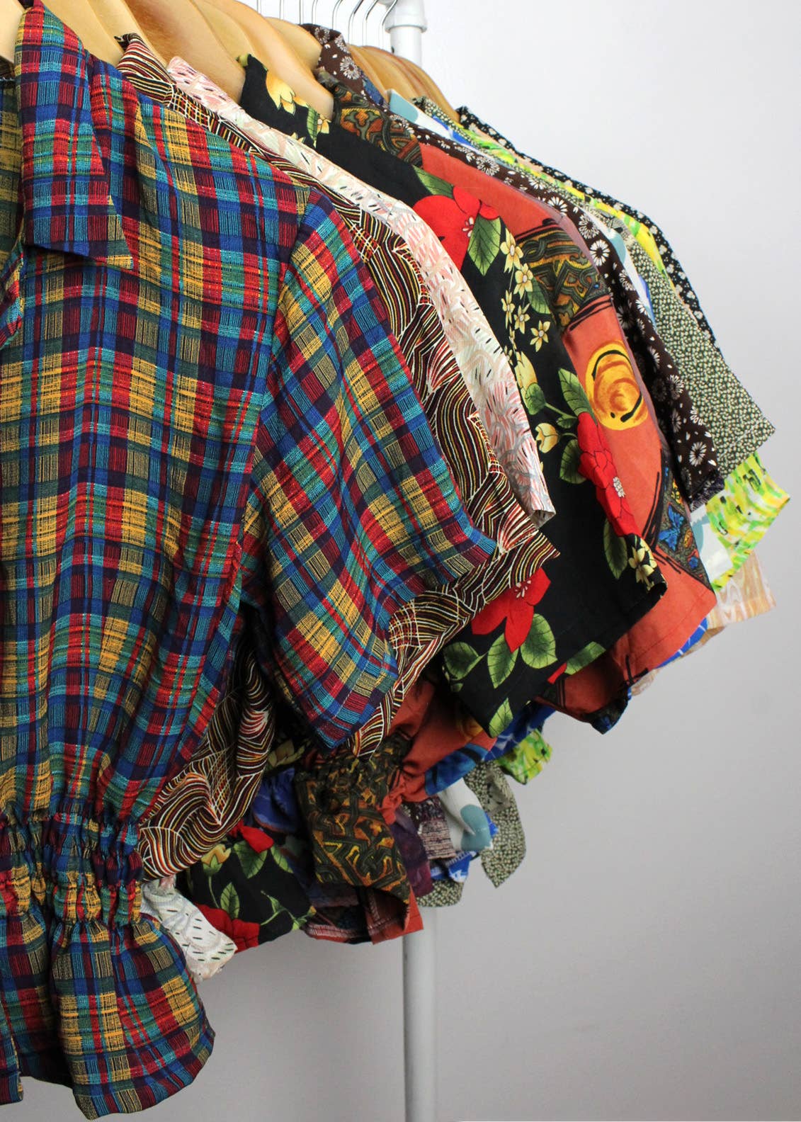 Vintage Short-Sleeve Button Up Blouse - Cinched