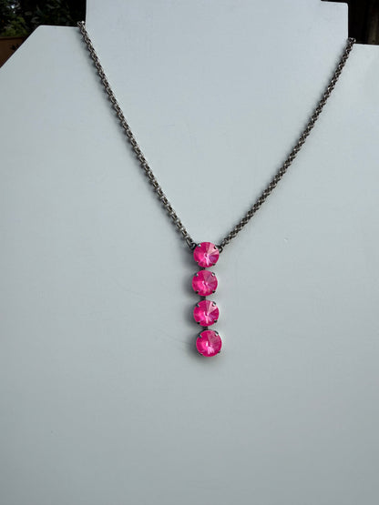 WETSTONE: Antique Electric Pink Noir Drop Necklace