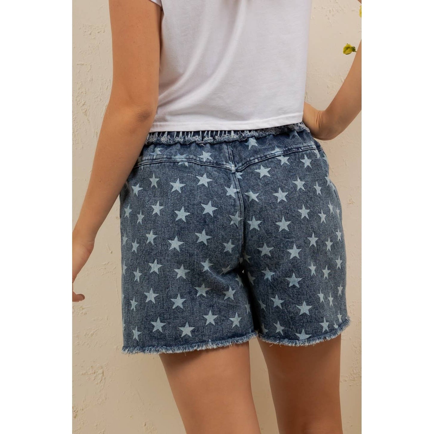FREEDOM PATCH DENIM SHORTS