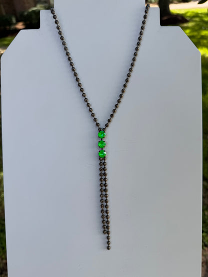 WETSTONE: Electric Green Tadpole Necklace