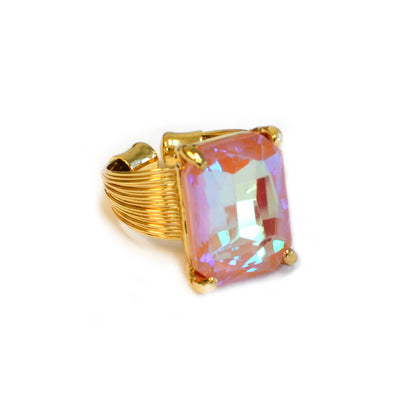 Cushion Cut Cocktail Adjustable Wire Ring
