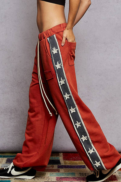 French Terry Star Patch Knit Joggers
