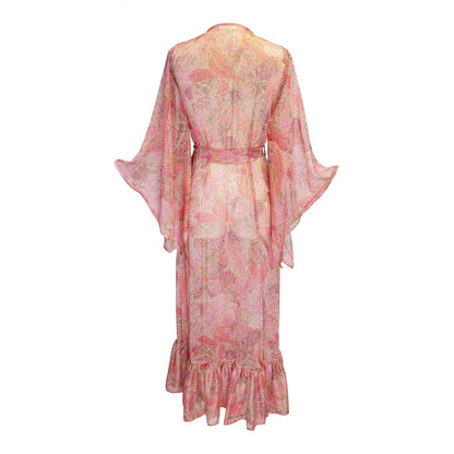 Blushing Paisley Flowing Sleeve Kimono