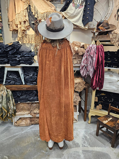 Rust Tuck Strap Dress