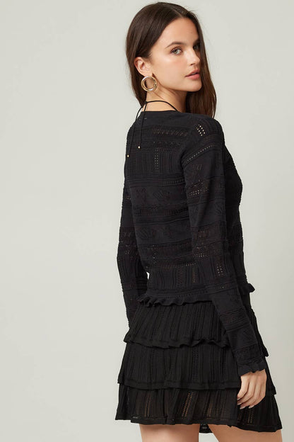 Pointelle Knit Cardigan