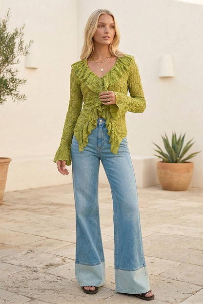 LONG SLEEVE BOHO LACE TOP