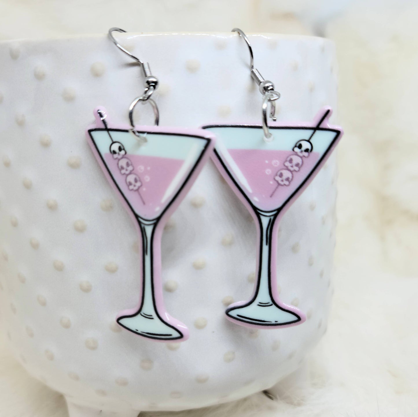 HalloweenPastel Goth Eyeball Martini Earrings