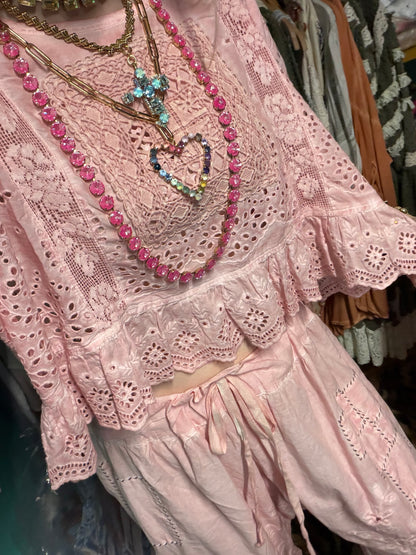 Softly Worn Pink Eyelet Bloomers