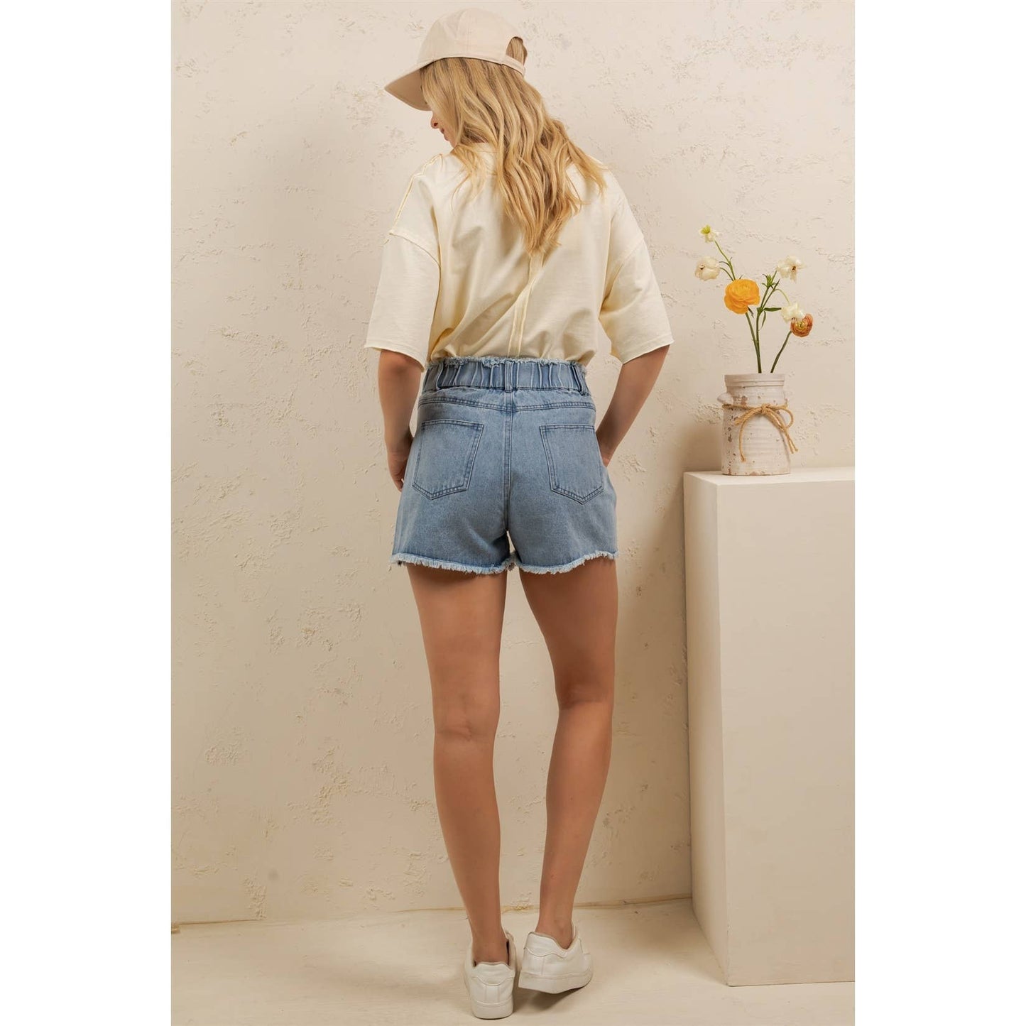 STARSTRUCK DISTRESSED DENIM SHORTS
