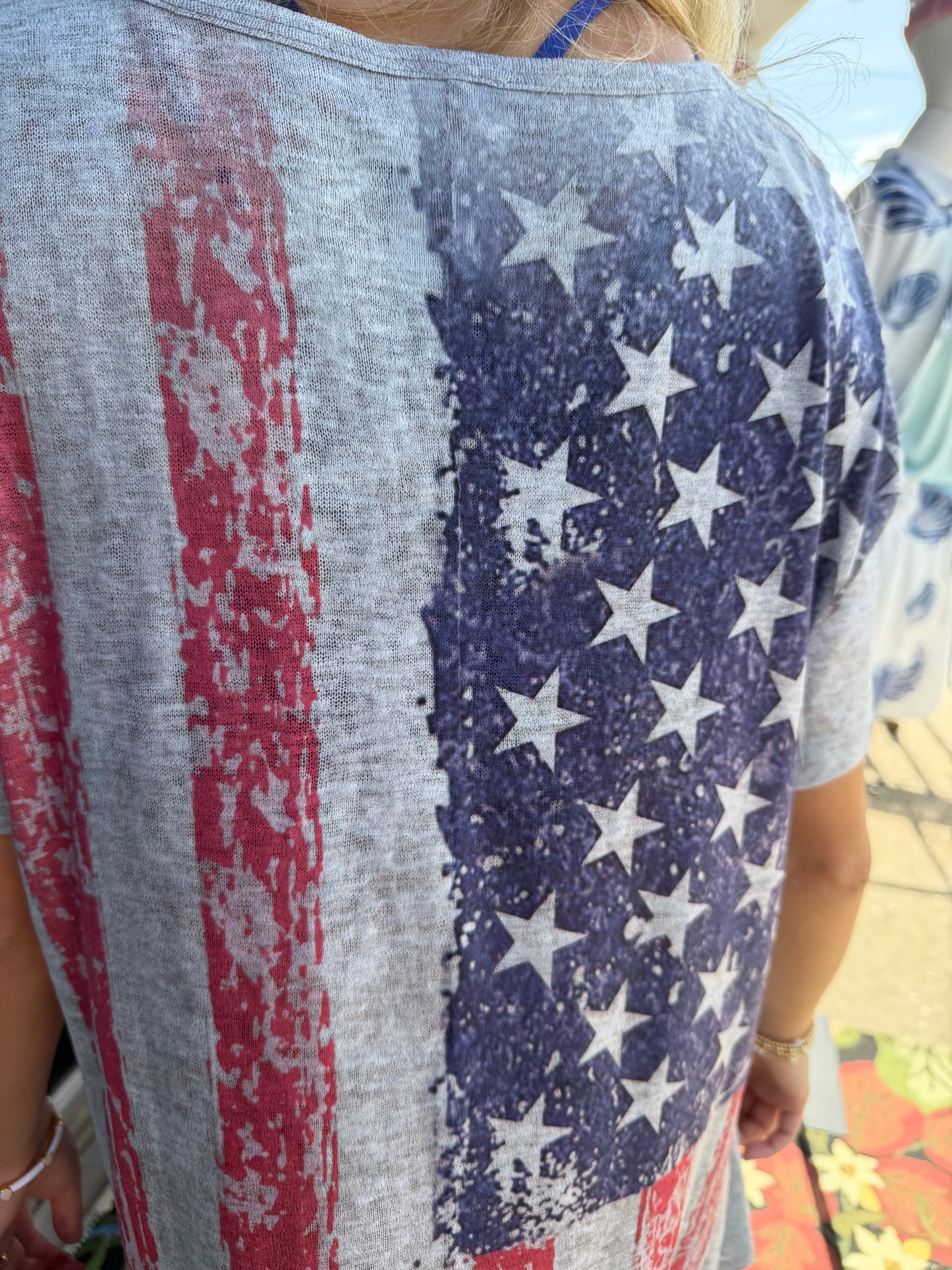 FLAG RHINESTONE TUNIC TOP