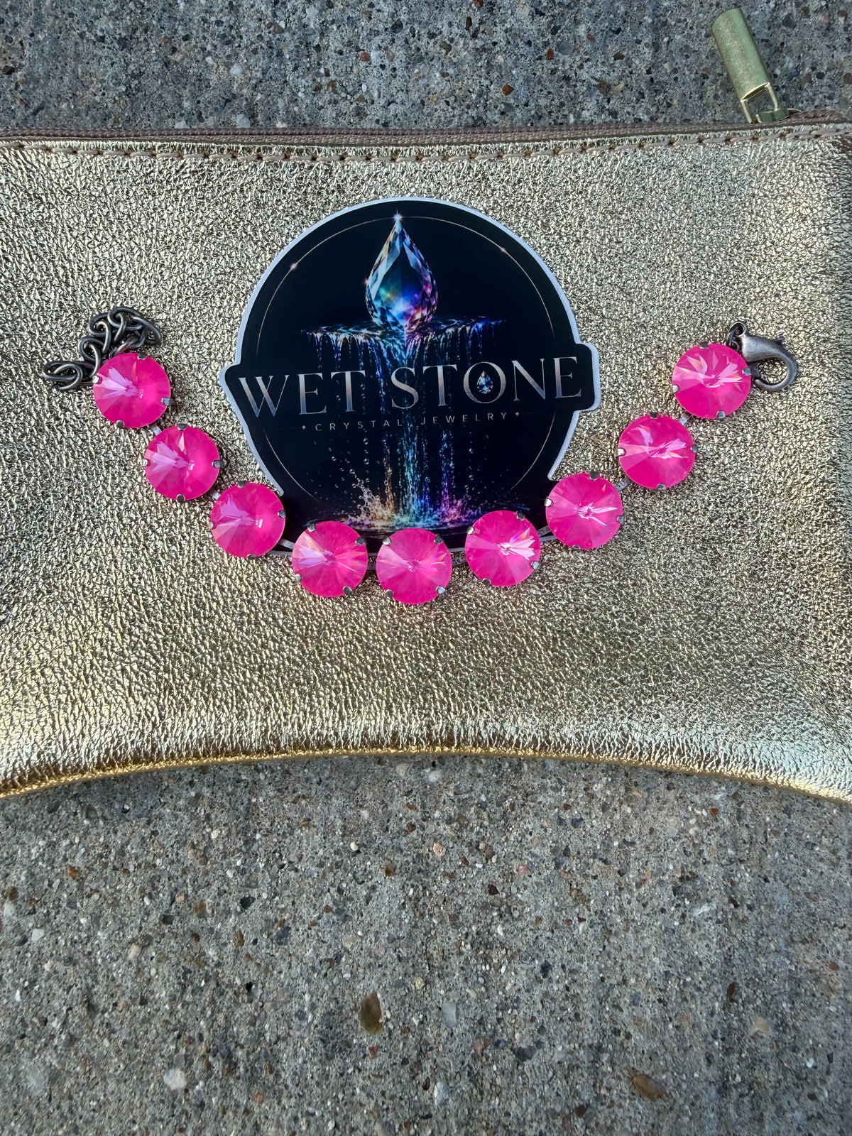 WETSTONE: Bubblegum Pink Antique Silver Majesty Bracelet