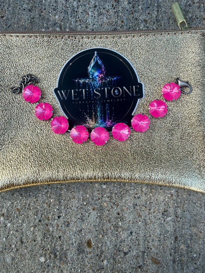 WETSTONE: Bubblegum Pink Antique Silver Majesty Bracelet