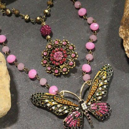Bold Beauty Butterfly Layered Necklace