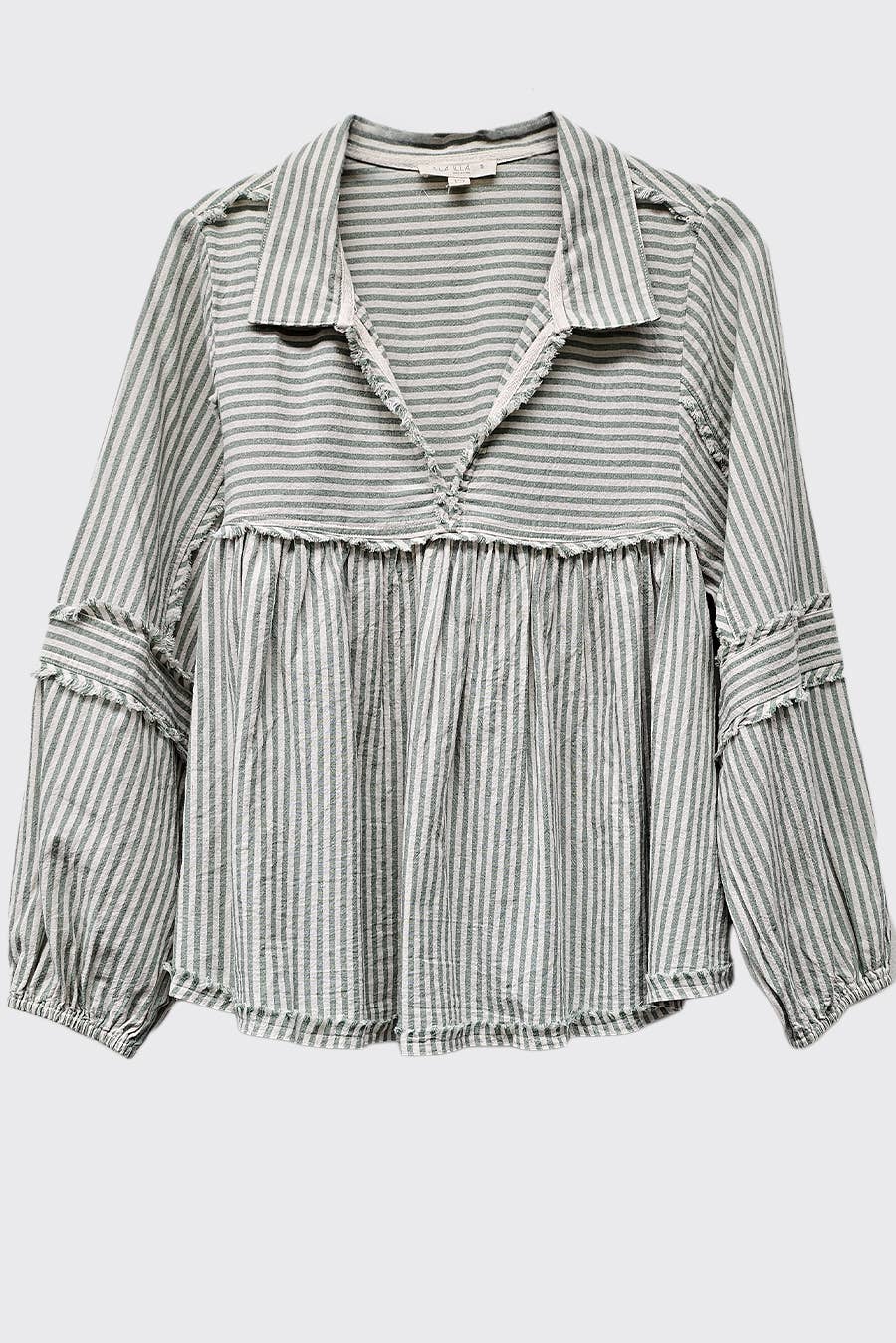 Striped Bubble Blouse Top