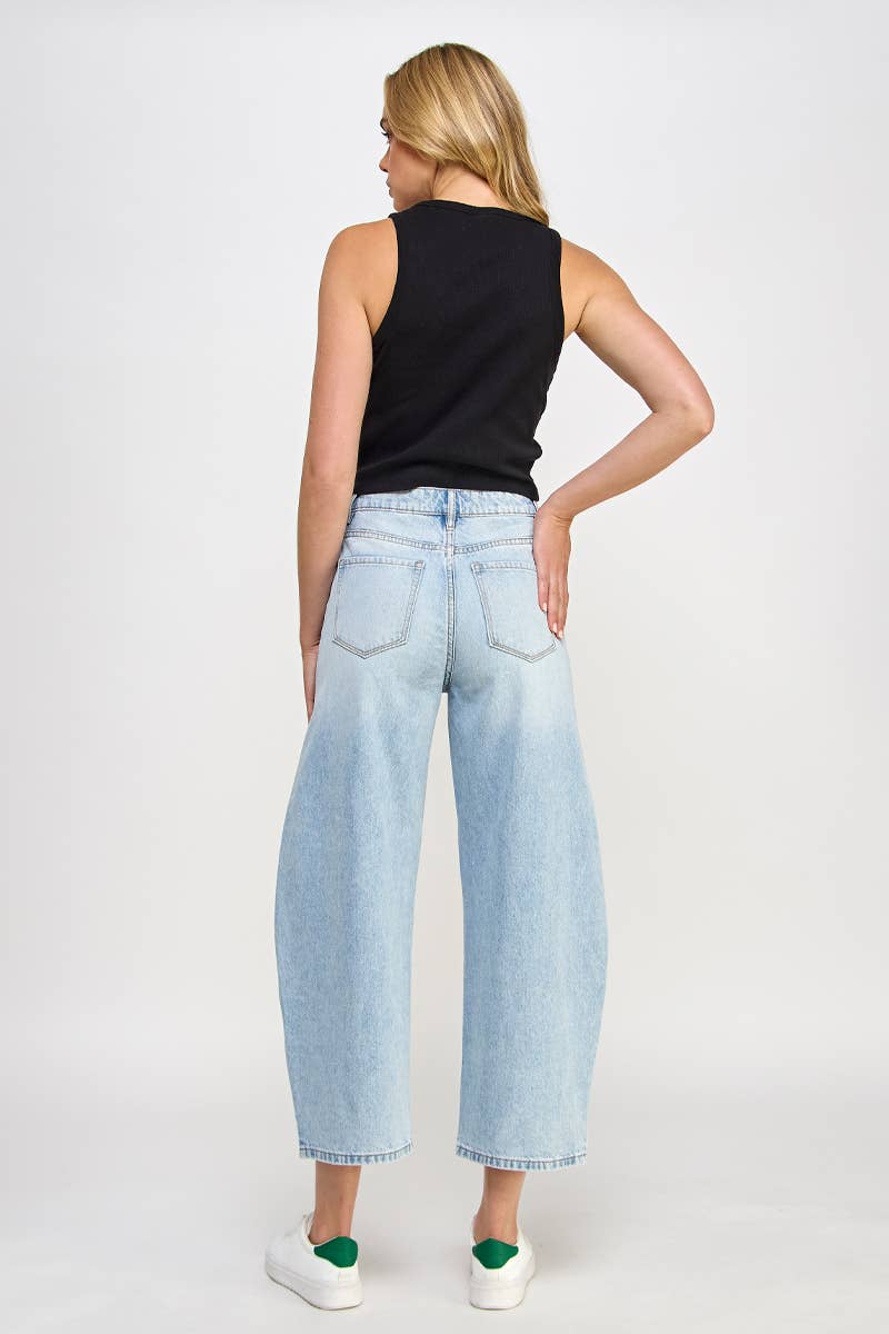 HIGH RISE BAGGY DENIM BARREL JEANS