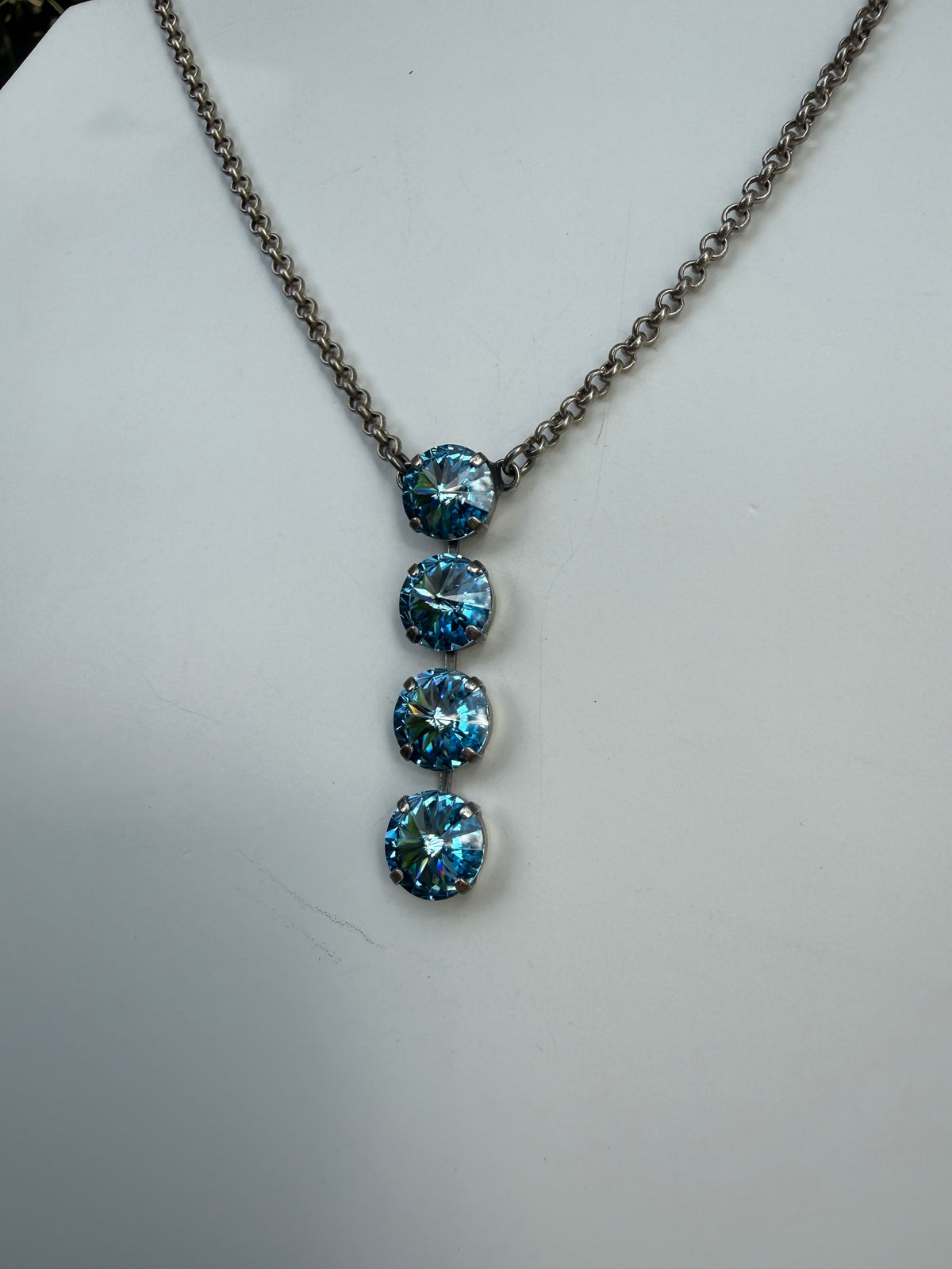 WETSTONE: Antique Aqua Noir Drop Necklace