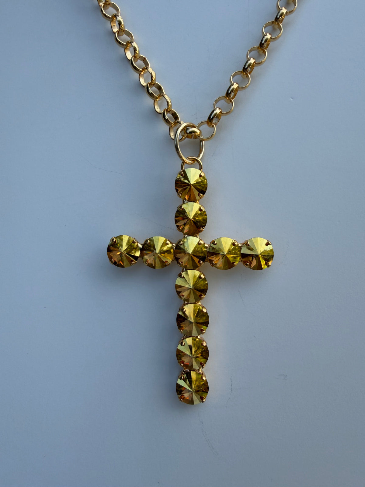 WETSTONE: Metallic Sunshine 3” Cross Necklace