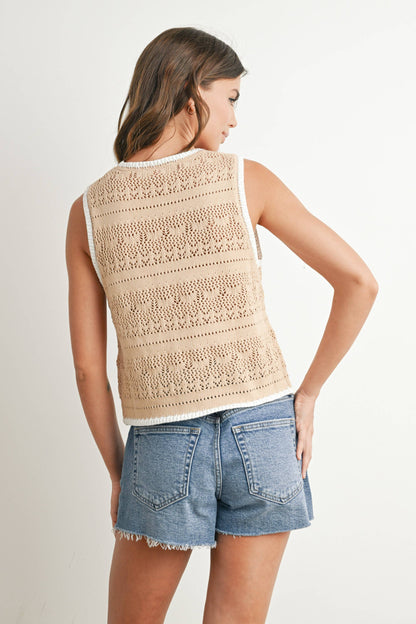 Crochet Tie Front Top