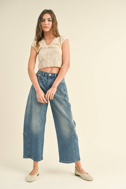 BARREL LOOSE FIT DENIM PANTS