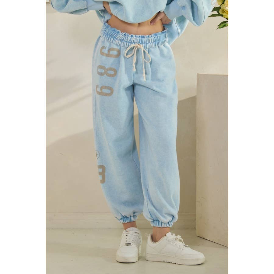 WASHED NUMBER PRINTED JOGGER SWEATPANTS