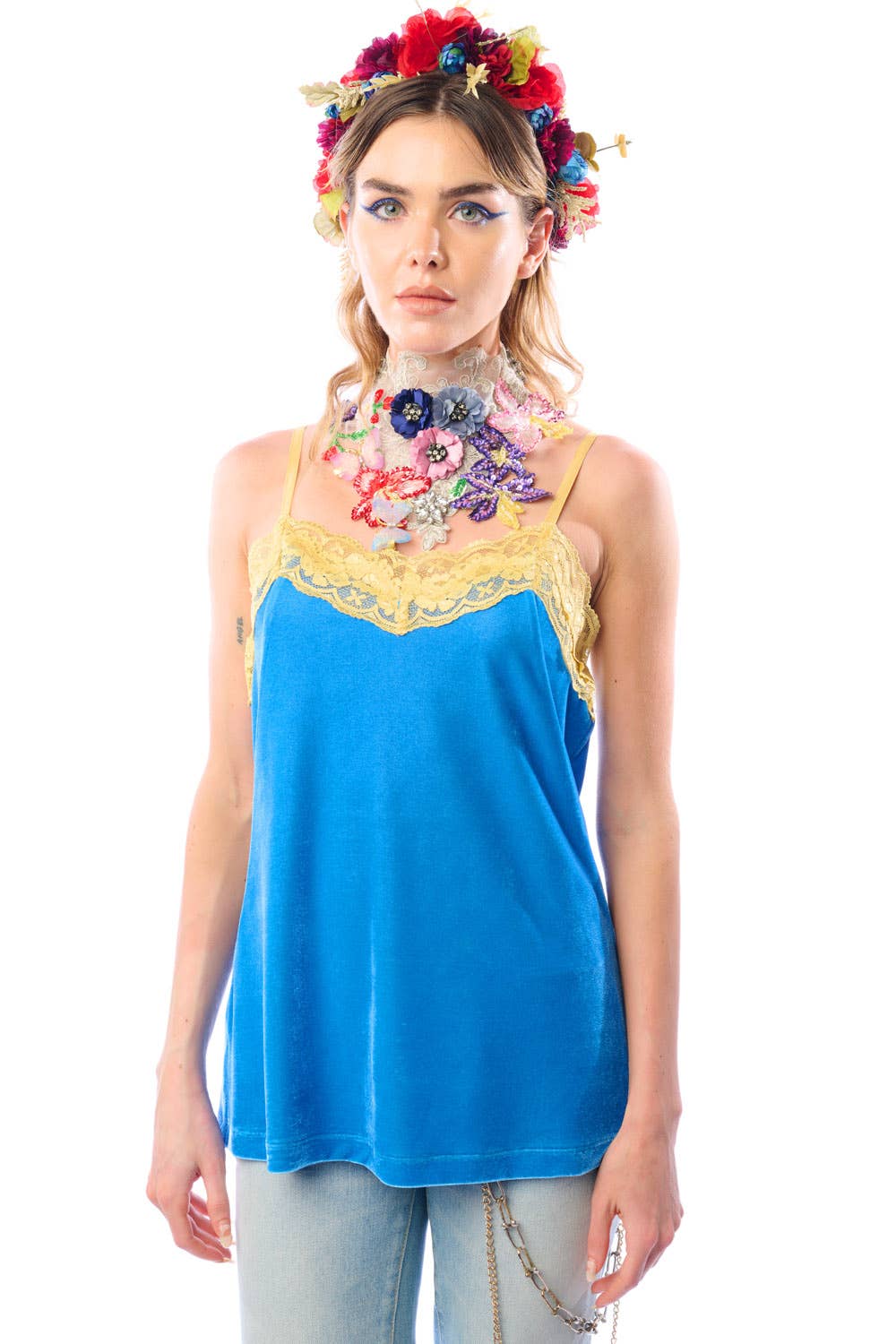 Velvet Dreams Cami-Blue | Cami Top | Sleeveless Tank Top