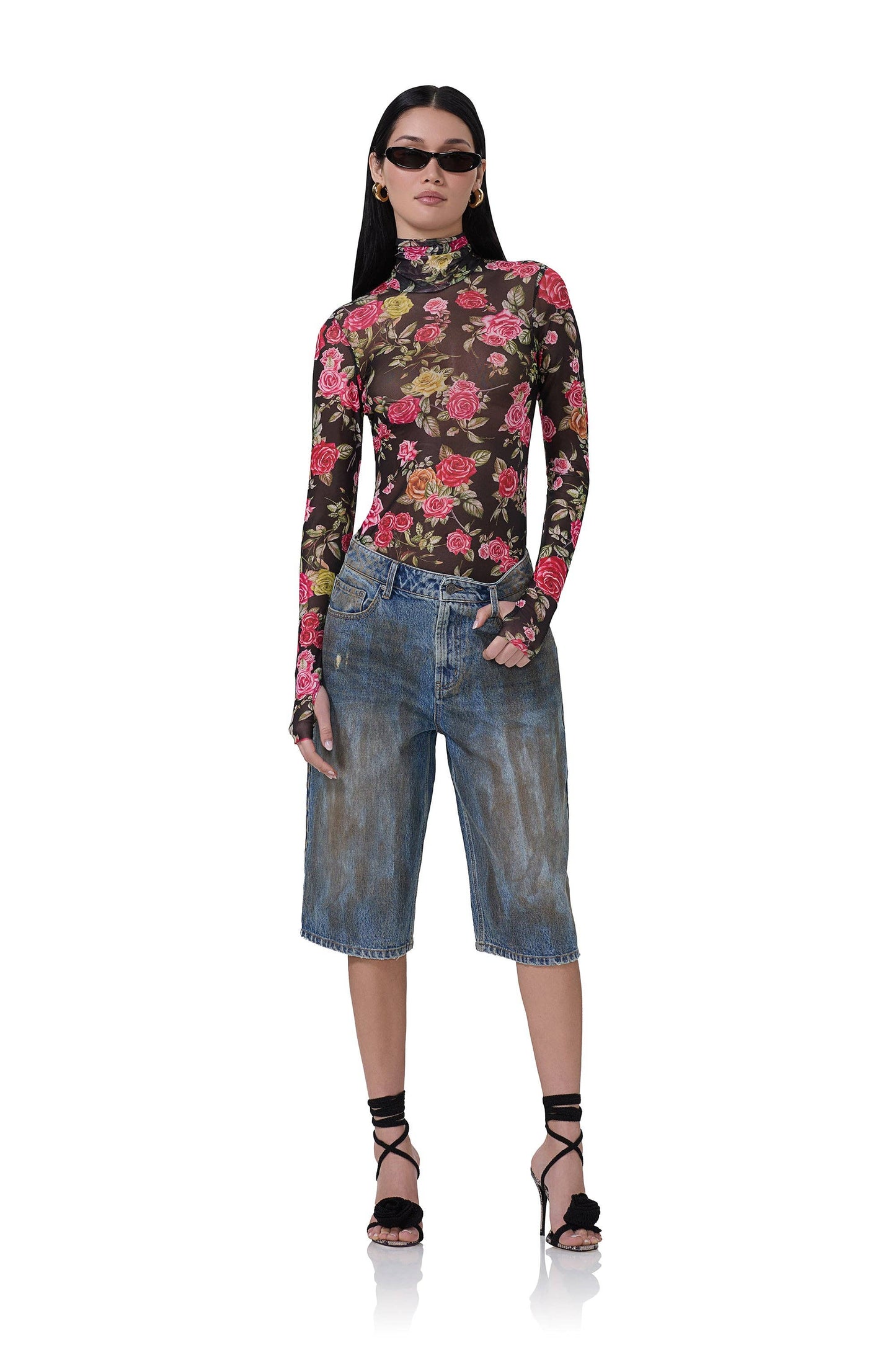 Pink Rose Mesh Top