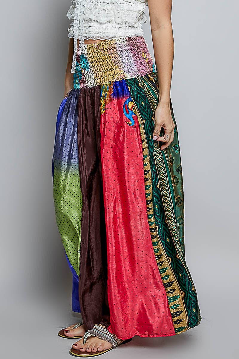 One-of-a-Kind Smocked Waist Printed Wide Leg Pants
