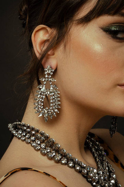 Cinthia Necklace in Gunmetal Clear