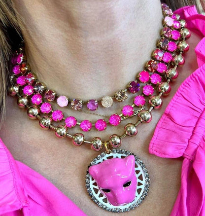 Oakland Antique Gold Neon Necklace