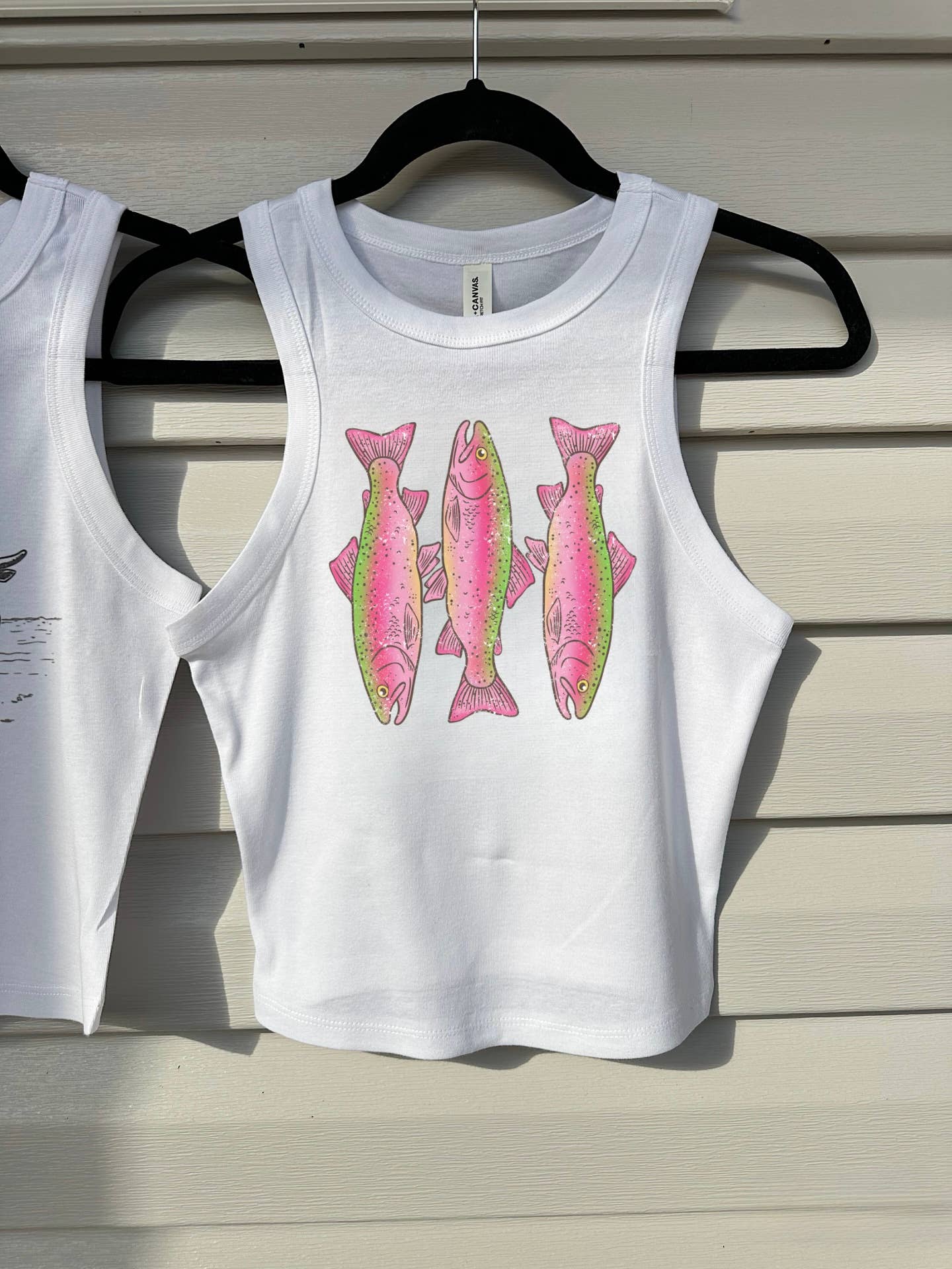 Pink Trout Cropped Tank