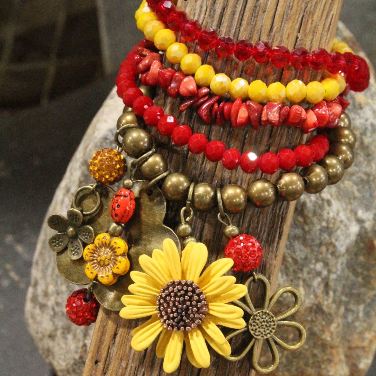 Ladybug Love Flower Charm'd Bracelet