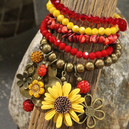 Ladybug Love Flower Charm'd Bracelet