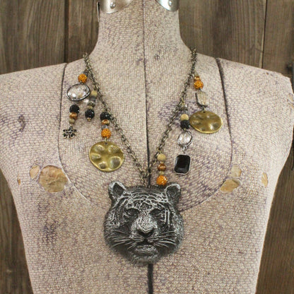 Tigers On The Prowl Charm'd Necklace