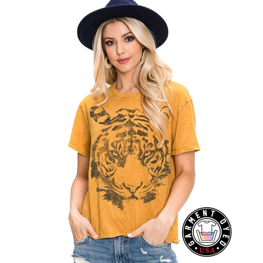 GOLDEN FOILED TIGER  GRAPHIC T-SHIRT